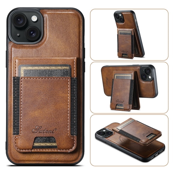 Compatible for Mag-Safe for iPhone 15 Wallet Case, Detachable PU Leather Wallet Case with Flip Card Holder, Stand Protective Phone Cover for Men Women Support Magnetic Car Mount, Brown