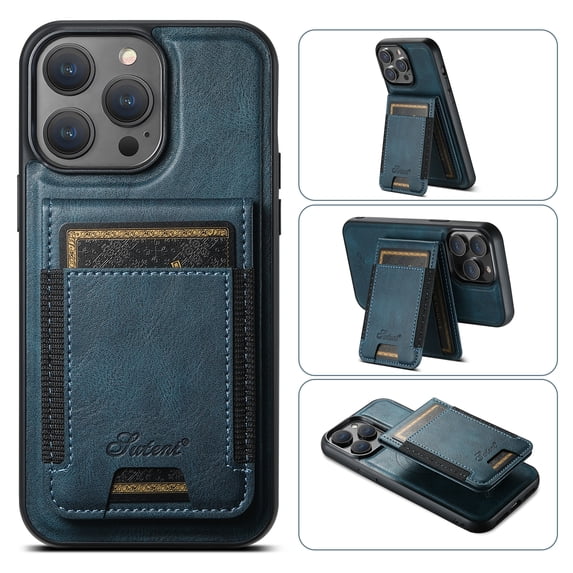 Compatible for Mag-Safe for iPhone 16 Pro Max Wallet Case, Detachable PU Leather Wallet Case with Flip Card Holder, Stand Protective Phone Cover for Men Women Support Magnetic Car Mount, Blue