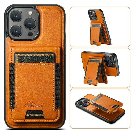 Compatible for Mag-Safe for iPhone 16 Pro Wallet Case, Detachable PU Leather Wallet Case with Flip Card Holder, Stand Protective Phone Cover for Men Women Support Magnetic Car Mount, Khaki