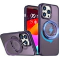 thumbnail image 1 of Compatible with MagSafe with 360°Rotatable Ring Stand & Holder, Magnetic for iPhone 15 Pro Max Case Military Grade Shockproof Translucent Back Phone Case for iPhone 15 Pro Max 2023, Purple, 1 of 6