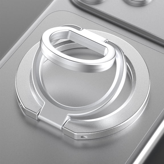 Compatible with MagSafe 360° Rotation Magnetic Cell Phone Grip, Dual-Side Magnetic Ring Holder Kickstand for iPhone 17 16 15 14 13 12 11 Series, for Samsung Galaxy S25 S24 S23 Series, Silver