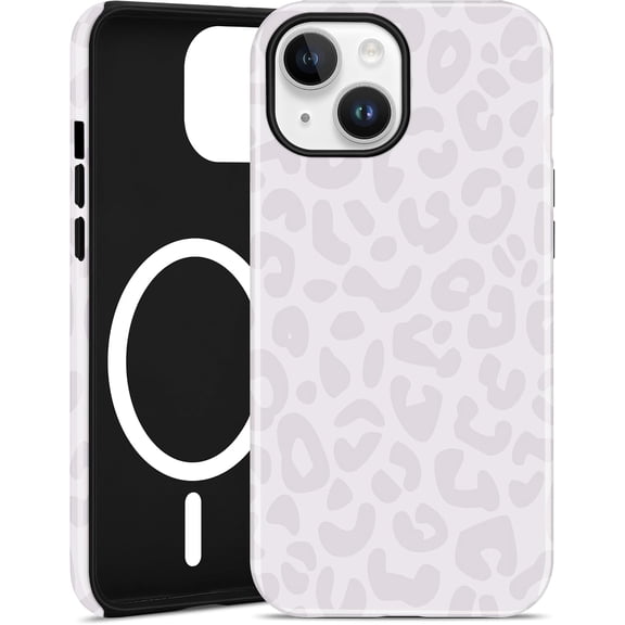 Compatible with MagSafe Cheetah Print Phone Case for iPhone 14 Pro Max, Cute Cool Magnetic Aesthetic Leopard Print Shockproof Protective Phone Cover for Women Men Girls Boys-Silver