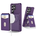 thumbnail image 1 of Compatible with MagSafe Magnetic 2 in 1 Detachable For Samsung Galaxy S21 Ultra Wallet Case with Card Holder,for Women Men,PU Leather RFID Blocking Flip Kickstand Credit Slots Phone Case, Purple, 1 of 8