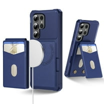 Compatible with MagSafe Magnetic 2 in 1 Detachable For Samsung Galaxy S23 Ultra Wallet Case with Card Holder,for Women Men,PU Leather RFID Blocking Flip Kickstand Credit Slots Phone Case, Darkblue