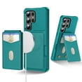 thumbnail image 1 of Compatible with MagSafe Magnetic 2 in 1 Detachable For Samsung Galaxy S24 Ultra Wallet Case with Card Holder,for Women Men,PU Leather RFID Blocking Flip Kickstand Credit Slots Phone Case, Green, 1 of 8