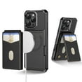 thumbnail image 1 of Compatible with MagSafe Magnetic 2 in 1 Detachable For iPhone 15 Pro Wallet Case with Card Holder,for Women Men,PU Leather RFID Blocking Flip Kickstand Credit Slots Phone Case, Black, 1 of 8
