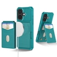 thumbnail image 1 of Compatible with MagSafe Magnetic 2 in 1 Detachable For iPhone 16 Plus Wallet Case with Card Holder,for Women Men,PU Leather RFID Blocking Flip Kickstand Credit Slots Phone Case, Green, 1 of 7