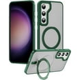 thumbnail image 1 of Compatible with MagSafe Samsung Galaxy S23 Case Clear, Embedded Kickstand Cover with Magnetic Wirless Charging Shockproof Matte Slim Phone Case for Galaxy S23 2023 (Green), 1 of 11