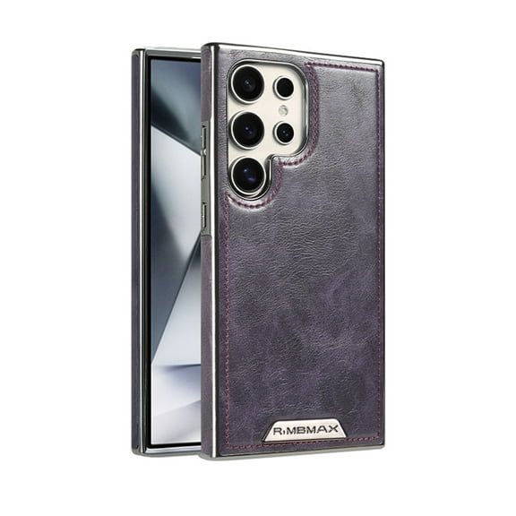 Compatible with MagSafe for Samsung Galaxy S23 Ultra Case Leather, Classic Elegant PU Slim Fit Rugged Non-Slip Grip Camera Lens Raised Drop Protection Magnetic Cover Phone Case,Purple