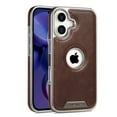 thumbnail image 1 of Compatible with MagSafe for iPhone 14 Pro Case Leather, Classic Elegant PU Slim Fit Rugged Non-Slip Grip Camera Lens Raised Drop Protection Magnetic Cover Phone Case for iPhone 14 Pro,Coffee, 1 of 10