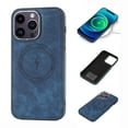 thumbnail image 1 of Compatible with MagSafe for iPhone 16 Pro Max Case, Luxury PU Leather Magnetic Cover , Shockproof Drop Resistant Protective Slim Phone Case Support Wireless Charging for iPhone 16 Pro Max, Blue, 1 of 7