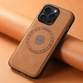 thumbnail image 1 of Compatible with MagSafe for iPhone 16 Pro Max Case, Slim Classic PU Leather Protective Shockproof Magnetic Back Design Vintage Anti-Scratch Phone Cover for iPhone 16 Pro Max Case, Brown, 1 of 5