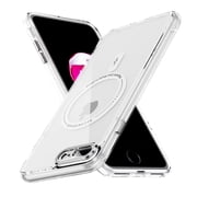 Compatible with MagSafe For iPhone 8 Plus/7 Plus Case Magnetic, [Military Grade Drop Tested] Shockproof Slim Clear Slim Phone Cover Anti-Yellow, Support MagSafe Wireless Charging, Clear