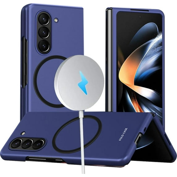 Compatible Magnetic Case for Samsung Galaxy Z Fold 5 Case Compatible with Magsafe,Shockproof Protective Ultra-Thin Phone Case for Galaxy Z Fold 5 Phone Case,Cute Samsung Z Fold 5 Case Slim Blue