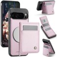 thumbnail image 1 of Compatible Magsafe 2 in 1 Detachable Google Pixel 9 / 9 Pro Wallet Case with Card Holder Women Men,Magnetic PU Leather RFID Blocking Flip Kickstand Credit Slots Luxury Case, Pink, 1 of 12
