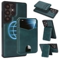 thumbnail image 1 of Compatible with Magsafe 2 in 1 Detachable for Samsung Galaxy S24 Ultra Wallet Case with Card Holder Women Men, Magnetic PU Leather RFID Blocking Flip Kickstand Credit Slots,for S24 Ultra, Green, 1 of 7