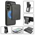 thumbnail image 1 of Compatible Magsafe Detachable 2 in 1 Wallet Case For Samsung Galaxy A13 , Magnetic PU Leather RFID Blocking Flip Kickstand Credit Slots, Black, 1 of 10