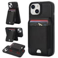 thumbnail image 1 of Compatible WIth Magsafe 2 in 1 Detachable iPhone 14 Plus Shockproof Rugged Wallet Phone Case with Card Holder,Magnetic PU Leather RFID Blocking Flip Kickstand Credit Slots,Black, 1 of 8