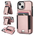 thumbnail image 1 of Compatible WIth Magsafe 2 in 1 Detachable iPhone 14 Plus Shockproof Rugged Wallet Phone Case with Card Holder,Magnetic PU Leather RFID Blocking Flip Kickstand Credit Slots,Rosegold, 1 of 8