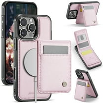 Compatible Magsafe 2 in 1 Detachable iPhone 16 Pro Max Wallet Case with Card Holder Women Men,Magnetic PU Leather RFID Blocking Flip Kickstand Credit Slots Leather Case for iPhone 16 Pro Max, Pink