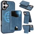thumbnail image 1 of Compatible with Magsafe 2 in 1 Detachable for iPhone 16 Wallet Case with Card Holder Women Men, Magnetic PU Leather RFID Blocking Flip Kickstand Credit Slots,for iPhone 16, Blue, 1 of 11