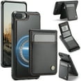 thumbnail image 1 of Compatible Magsafe 2 in 1 Detachable iPhone 7 / 8 / SE 2022 & 2020 Wallet Case with Card Holder Women Men,Magnetic PU Leather RFID Blocking Flip Kickstand Credit Slots Luxury Case, Black, 1 of 10