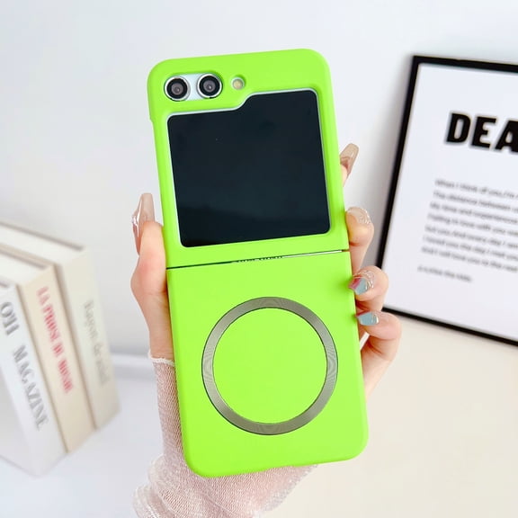 Compatible with Magsafe Case for Samsung Galaxy Z Flip 7 Case, Luxury Matte Skin Magnetic Bumper Shockproof Protective Anti-Scratch Hard Cover Phone Case, Green