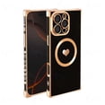 thumbnail image 1 of Compatible with Magsafe Charger Case for iPhone 13 Pro Max, Heart Pattern Electroplated Design Soft TPU Shockproof Protective Magnetic Phone Case Cover with Camera Lens Protector - Black, 1 of 11