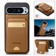thumbnail image 1 of Compatible with Magsafe for Google Pixel 7 Wallet Case Magnetic Card Holder, RFID Blocking 2 in 1 Detachable Kickstand Premium PU Leather Shockproof Back Phone Case for Women Men,Brown, 1 of 9