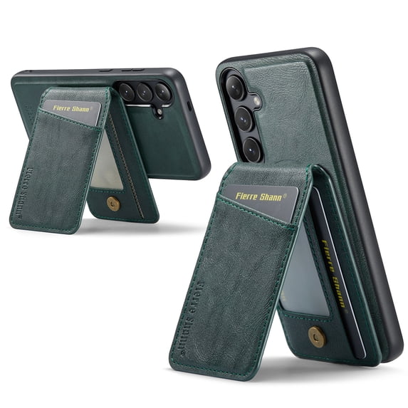 Compatible with Magsafe Magnetic 2 in 1 Detachable Wallet Case with Card Holder for Samsung Galaxy S24 Plus, for Women Men, PU Leather Flip Kickstand Credit Slots for Samsung Galaxy S24 Plus, Green
