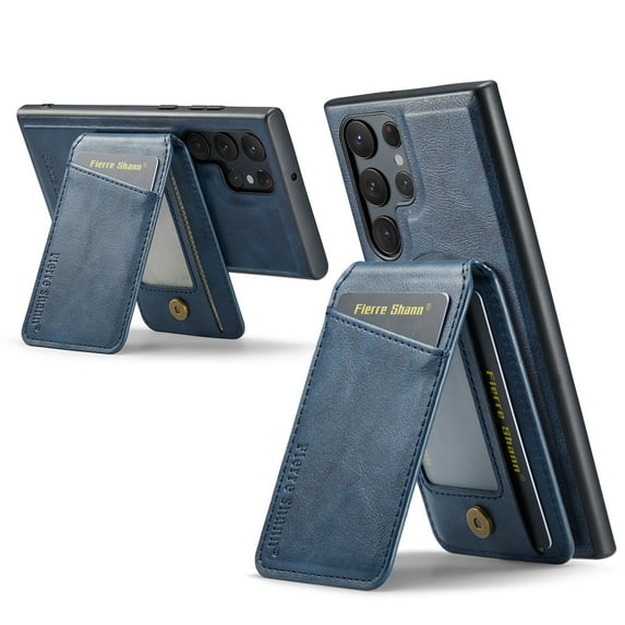 Compatible with Magsafe Magnetic 2 in 1 Detachable Wallet Case with Card Holder for Samsung Galaxy S24 Ultra, for Women Men, PU Leather Flip Kickstand Credit Slots for Samsung Galaxy S24 Ultra, Blue