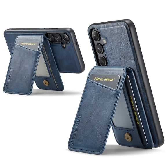 Compatible with Magsafe Magnetic 2 in 1 Detachable Wallet Case with Card Holder for Samsung Galaxy S25 Plus, for Women Men, PU Leather Flip Kickstand Credit Slots for Samsung Galaxy S25 Plus, Blue