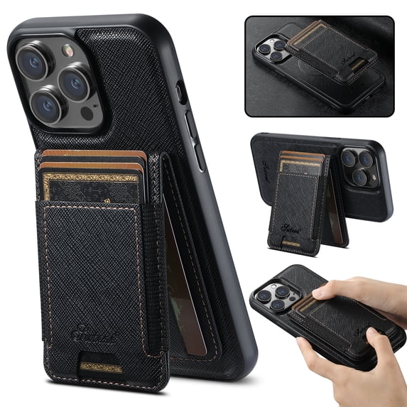 Compatible Magsafe Magnetic 2 in 1 Detachable iPhone 13 Pro Max Wallet Case with Card Holder Credit Slots Men Women,PU Leather RFID Blocking Flip Kickstand for iPhone 13 Pro Max,Black