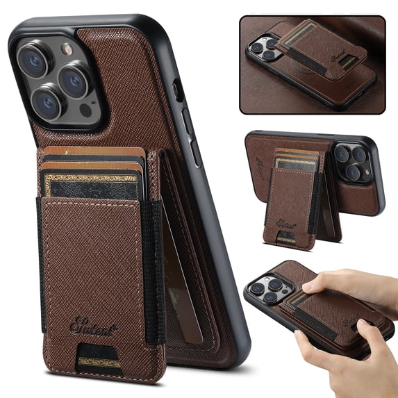 Compatible Magsafe Magnetic 2 in 1 Detachable iPhone 16 Pro Max Wallet Case with Card Holder Credit Slots Men Women,PU Leather RFID Blocking Flip Kickstand for iPhone 16 Pro Max,Brown