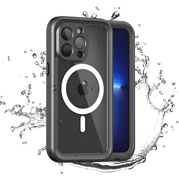 Compatible with Magsafe Phone 13 14 15 16 Plus 17 Pro Max Waterproof Case, Built in Screen Protector, Full Body Protective Shockproof Dustproof Magnetic Phone Cases