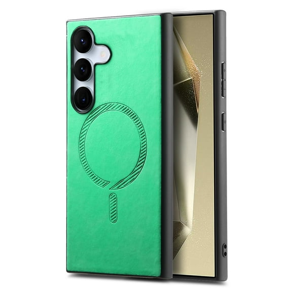 Compatible with Magsafe for Samsung Galaxy A14 5G Case, Luxury PU Leather Skin-Feel Magnetic Design Back Protective Phone Cover Case Support Car Mount Holder for Samsung Galaxy A14 5G, Green