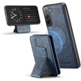 thumbnail image 1 of Compatible with Magsafe for Samsung Galaxy S22 Plus Wallet Case Magnetic Card Holder, RFID Blocking 2 in 1 Detachable Back Flip Kickstand Vintage PU Leather Shockproof Case for Women Men, Blue, 1 of 12