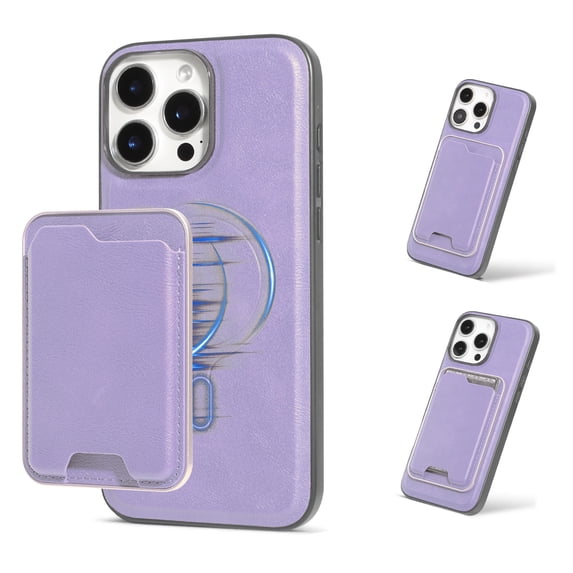 Compatible with Magsafe Wireless Charging 2 in 1 Detachable for iPhone 13 Pro Max Wallet Case with Card Slot Women Men, Classic Magnetic PU Leather Flip Cover for iPhone 13 Pro Max, Purple