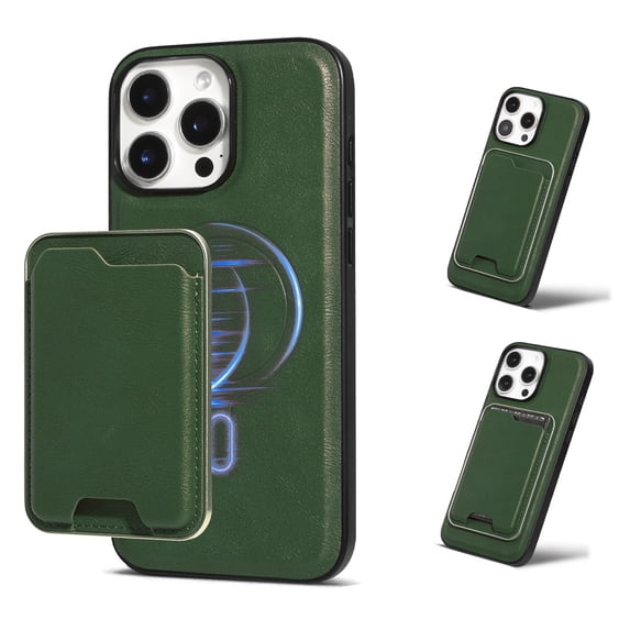 Compatible with Magsafe Wireless Charging 2 in 1 Detachable for iPhone 16 Plus Wallet Case with Card Slot Women Men, Classic Magnetic PU Leather Flip Cover for iPhone 16 Plus, Green
