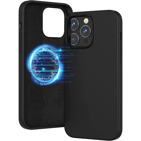 Compatible with Magsafe for iPhone 14 Pro Max Silicone Case 2022, Magnetic Liquid Silicone Protective Shockproof Bumper Rubber Gel Shell Cover for iPhone 14 Pro Max 6.7" 2022 - Black