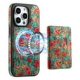 thumbnail image 1 of Compatible with Magsafe for iPhone 15 Plus Wallet Desinging Flowers Rugged Phone Case with Card Holder Kickstand RFID Blocking Flip Cover Credit Card Slots PU Leather Men Women,Blue, 1 of 9