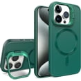 thumbnail image 1 of Compatible with Magsafe iPhone 15 Pro Case with Stand Silicone Magnetic Charging Phone Case for Men Full-Body Drop Protection Shockproof Sturdy Thin TPU Case for iPhone 15 Pro Green CXT, 1 of 8