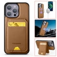 thumbnail image 1 of Compatible with Magsafe for iPhone 16 Pro Wallet Case Magnetic Card Holder, RFID Blocking 2 in 1 Detachable Kickstand Premium PU Leather Shockproof Back Phone Case for Women Men,Brown, 1 of 11