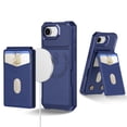 thumbnail image 1 of Compatible with Magsafe for iPhone 16e Wallet Case with Adjustable Stand, RFID Blocking Magnetic Card Holder Kickstand 2 in 1 Detachable Case for Women Men, for iPhone 16e, Darkblue, 1 of 8