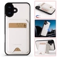 thumbnail image 1 of Compatible with Magsafe for iPhone XS/X Wallet Case Magnetic Card Holder, RFID Blocking 2 in 1 Detachable Kickstand Premium PU Leather Shockproof Back Phone Case for Women Men,White, 1 of 8
