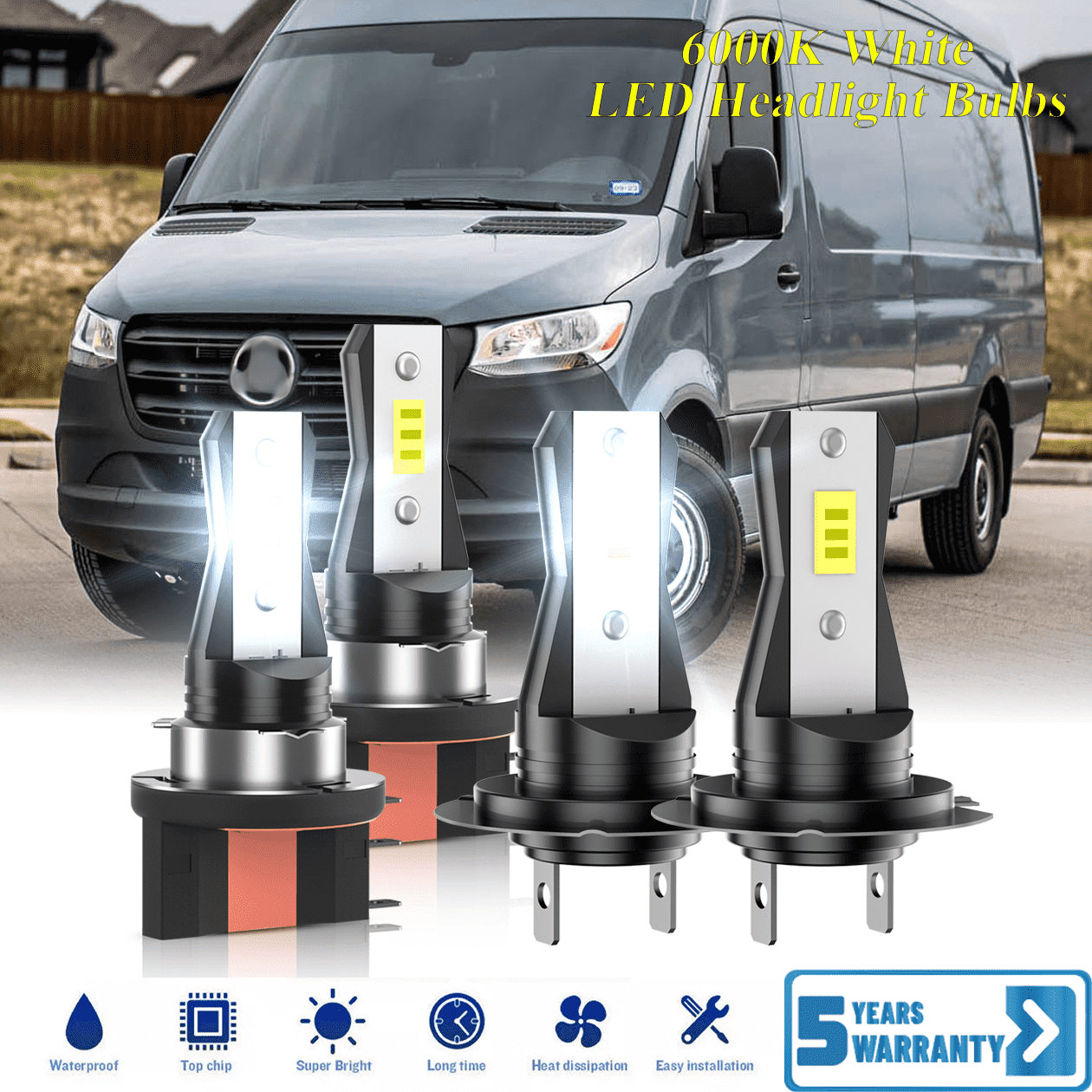Sprinter Led Oem Compatible with Mercedes-Benz Sprinter 2500 2019-2024 – H15 H7 LED ...
