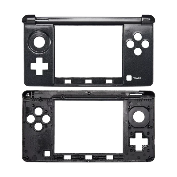 Compatible Mid-Frame Housing (Black) - Nintendo 3DS