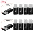thumbnail image 1 of Compatible Mobile Phone Tablet Female Android Micro USB Adapter Converter Type-C Connector Charging Cable BLACK 10PCS, 1 of 8