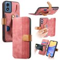 thumbnail image 1 of Compatible with Moto G Play 4G 2024 Wallet Case with RFID Blocking Card Holder Fashion PU Leather Contractible Wrist Kickstand Shockproof Anti-fall Flip Phone Case Cover,Pink, 1 of 16