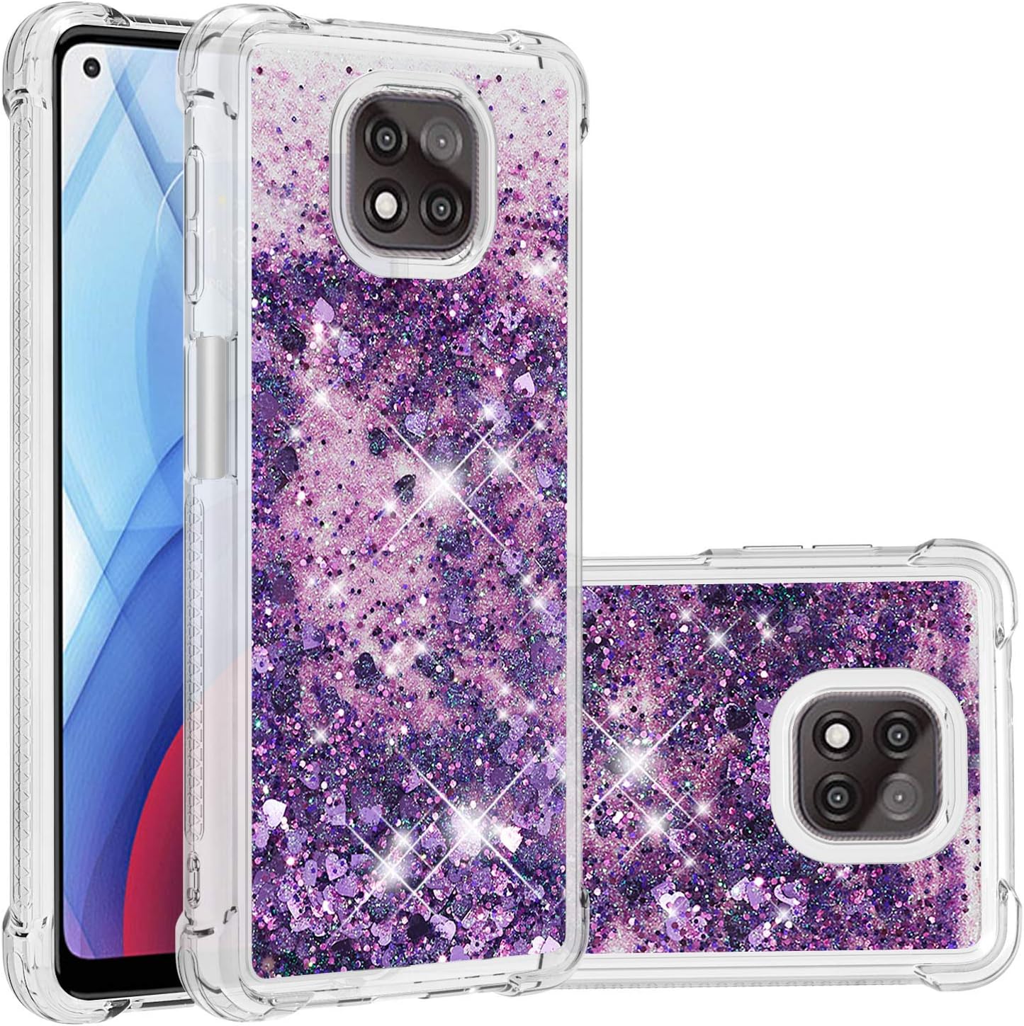 Compatible with Moto G Power 2021 Case, Bling Glitter Liquid Case